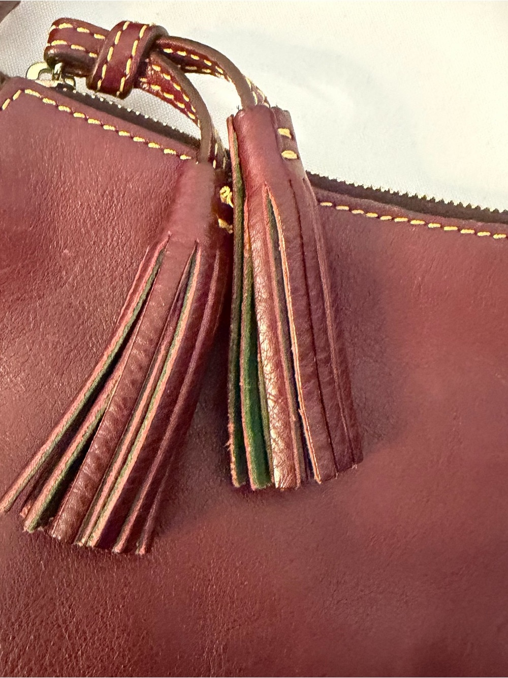 Dooney & Bourke Florentine Kingston Bordeaux Leather Hobo Shoulder Bag - Picture 8 of 15